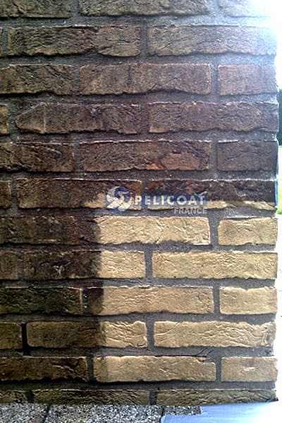 Essai mur en pierre Pelicoat France produits nettoyage rénovation protection patrimoine laboratoire Pelicoat